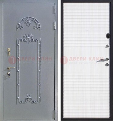 Серая входная дверь с порошковым покрытием ДП-67 В Ижевске