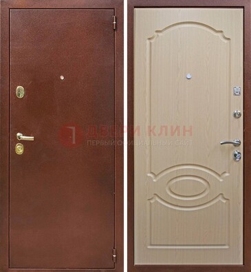 Коричневая металлическая дверь с порошковым окрасом ДП-76 В Ижевске