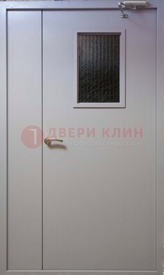 Белая железная подъездная дверь ДПД-4 В Ижевске