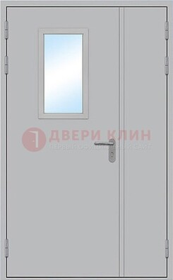 Белая входная техническая дверь со стеклянной вставкой ДПП-10 В Ижевске