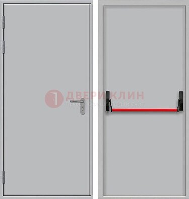 Белая металлическая противопожарная дверь с длинной ручкой ДПП-14 В Ижевске