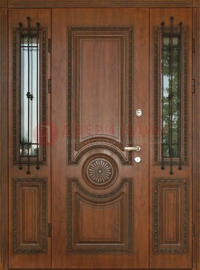 Парадная распашная стальная дверь Винорит со стеклом ДПР-106 В Ижевске