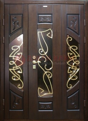 Парадная дверь со стеклом и ковкой ДПР-1 в каркасный дом В Ижевске