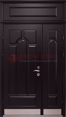 Парадная дверь с металлическими вставками ДПР-47 и фрамугой В Ижевске