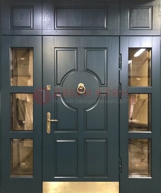 Стальная парадная дверь ДПР-64 со стеклопакетом В Ижевске