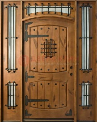 Парадная дверь с коваными элементами ДПР-68 в коттедж В Ижевске