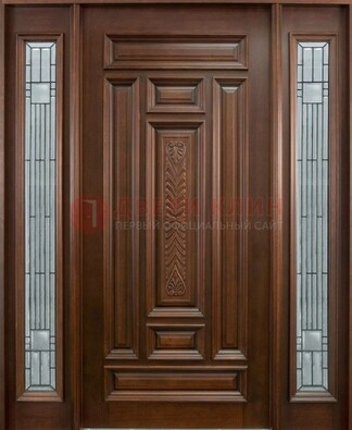 Парадная дверь с резьбой ДПР-70 в кирпичный дом В Ижевске