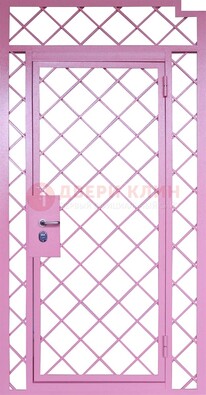 Розовая металлическая решетчатая дверь ДР-15 В Ижевске