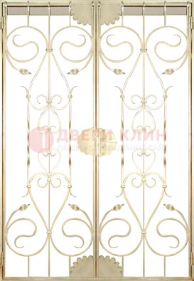 Золотая железная решетчатая дверь ДР-1 В Ижевске
