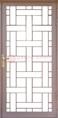 Коричневая металлическая решетчатая дверь для дома ДР-47 В Ижевске