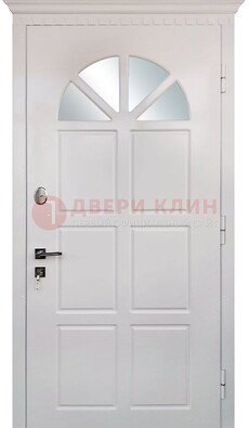 Светлая железная дверь со стеклом ДС-29 В Ижевске