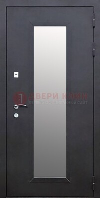 Черная стальная дверь порошок со стеклом ДС-33 В Ижевске
