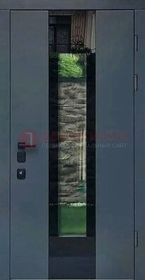 Современная дверь со стеклом для коттеджа ДС-40 В Ижевске
