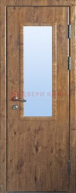 Стальная дверь с МДФ и стеклом для частного дома ДС-49 В Ижевске