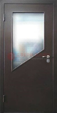 Стальная дверь со стеклом ДС-5 в кирпичный коттедж В Ижевске