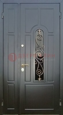 Металлическая дверь Винорит со стеклом в темном цвете ДСК-276 В Ижевске
