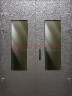 Серая тамбурная дверь со стеклянными вставками ДТМ-8 В Ижевске
