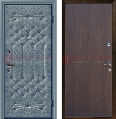 Серая металлическая дверь с винилискожей ДВ-35 В Ижевске