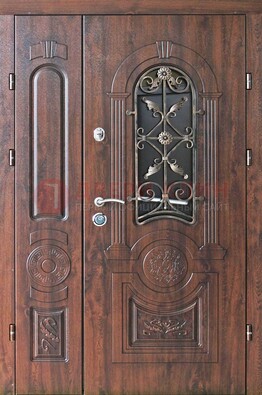Металлическая дверь с узором и виноритом ДВТ-146 В Ижевске