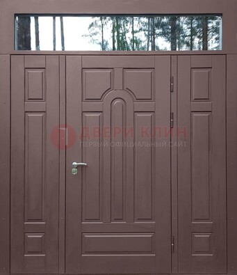 Парадная металлическая дверь с виноритом и стеклом ДВТ-167 В Ижевске