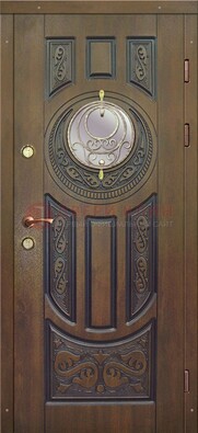 Одностворчатая входная дверь с виноритом и стеклом ДВТ-193 В Ижевске