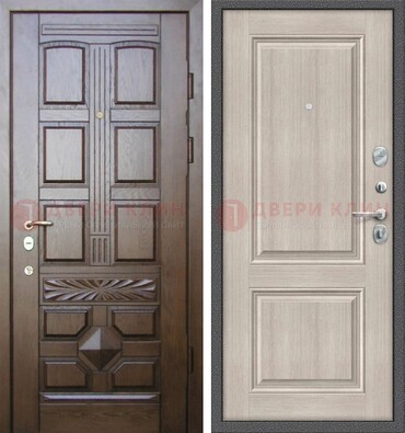 Коричневая металлическая дверь с виноритом ДВТ-223 В Ижевске