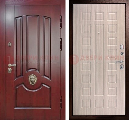 Темно-красная входная дверь с виноритом ДВТ-234 В Ижевске