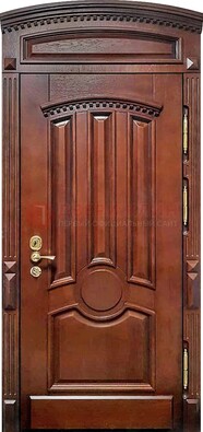 Темная стальная дверь с виноритом и фрамугой ДВТ-238 В Ижевске