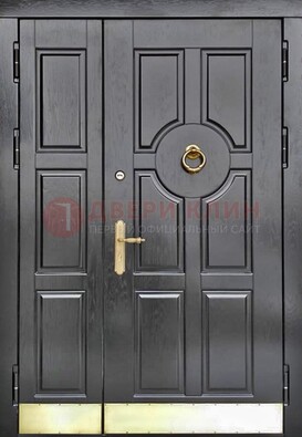 Черная металическая дверь с виноритом для дома ДВТ-241 В Ижевске