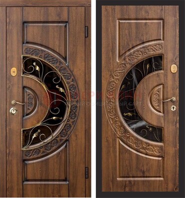 Металлическая дверь с виноритом и панелью Золотой Дуб ДВТ-71 В Ижевске