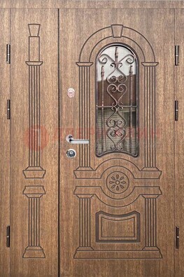 Железная классическая дверь с терморазрывом и рисунком ДВТ-77 в Петрозаводске