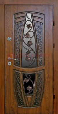 Уличная стальная дверь с виноритом и светлой МДФ ДВТ-89 В Ижевске