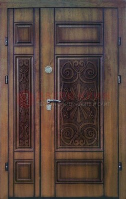 Входная железная дверь с виноритом и резьбой ДВТ-96 В Ижевске