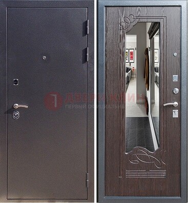 Черная входная дверь с зеркалом МДФ внутри ДЗ-29 В Ижевске