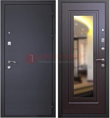 Черная железная дверь с зеркалом ДЗ-30 В Ижевске