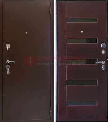 Темная железная дверь с зеркалом ДЗ-42 В Ижевске